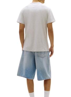 Camiseta Tommy Jeans Essential Flag gris para hombre