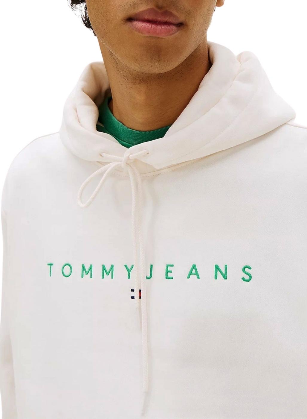 Sudadera Tommy Jeans Linear Logo blanco para hombre