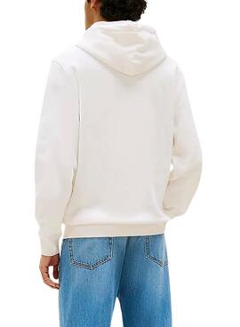 Sudadera Tommy Jeans Linear Logo blanco para hombre