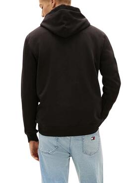 Sudadera Tommy Jeans Linear Logo negro para hombre