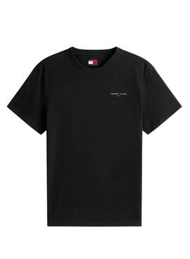 Camiseta Tommy Jeans Linear Chest negro para hombre