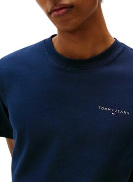 Camiseta Tommy Jeans Linear Chest azul marino para hombre
