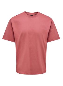 Camiseta Only and Sons Fred coral para hombre