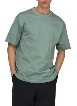 Camiseta Only and Sons Fred turquesa para hombre