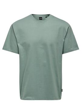 Camiseta Only and Sons Fred turquesa para hombre