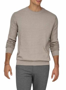 Jersey Only and Sons Berry beige para hombre
