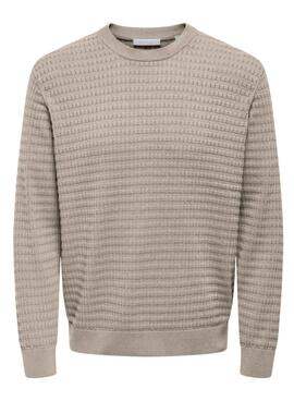 Jersey Only and Sons Berry beige para hombre