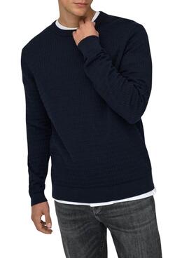 Jersey Only and Sons Wyler azul marino para hombre