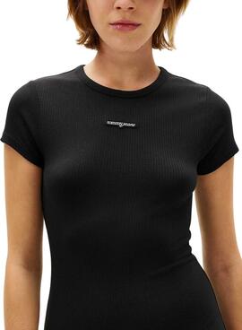 Vestido Tommy Jeans Script negro para mujer