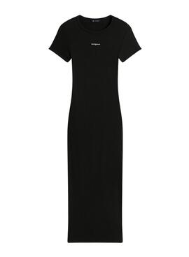 Vestido Tommy Jeans Script negro para mujer