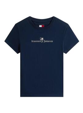 Camiseta Tommy Jeans Slim Logo azul para mujer