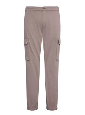 Pantalones cargo Calvin Klein Jeans Elastic Twill vintage caqui para hombre
