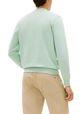 Sudadera Tommy Hilfiger básica color menta para hombre
