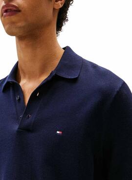 Polo de punto Tommy Hilfiger azul marino para hombre