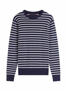 Jersey Tommy Hilfiger rayas azul marino y blanco para hombre