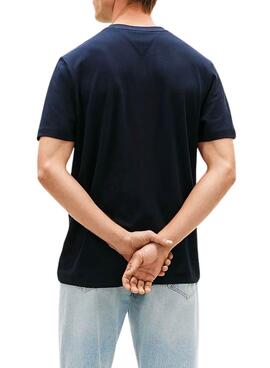 Camiseta con bolsillo Tommy Hilfiger azul marino para hombre