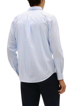 Camisa Tommy Hilfiger azul y blanco rayas para hombre