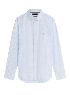 Camisa Tommy Hilfiger Gingham blanco y azul para hombre