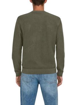 Jersey Only and Sons Onstony verde para hombre