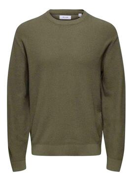 Jersey Only and Sons Onstony verde para hombre