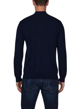 Jersey Only and Sons Wyler Half Zip azul para hombre
