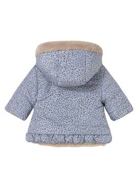 Chaquetón reverisble Mayoral animal print azul para bebé