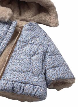 Chaquetón reverisble Mayoral animal print azul para bebé