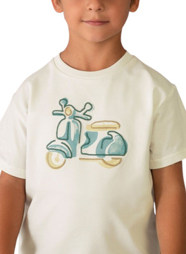 Camiseta Mayoral Vespa blanco para niño