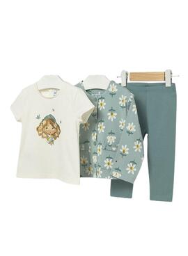 Conjunto Mayoral tres piezas azul para bebé