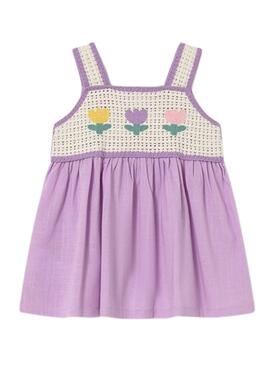 Vestido Mayoral Crochet lila para bebé
