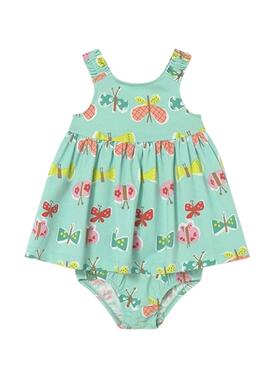 Vestido Mayoral mariposas azul turquesa para bebé