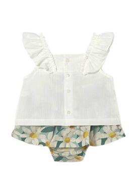 Conjunto Mayoral blusa y falda flores azul para bebé
