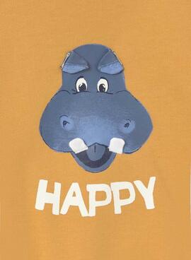 Sudadera Mayoral Happy Hipo naranja para bebé