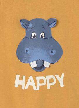 Sudadera Mayoral Happy Hipo naranja para bebé