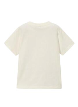 Camiseta Mayoral botas de fútbol blanco para niño