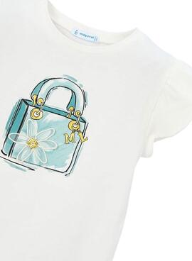 Camiseta Mayoral bolso blanco para niña
