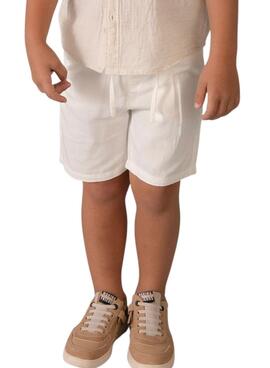 Bermuda Mayoral lino relaxed fit blanco para niño