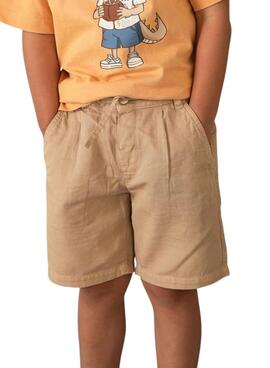 Bermuda Mayoral lino relaxed fit camel para niño