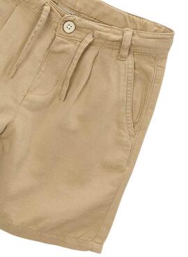 Bermuda Mayoral lino relaxed fit camel para niño