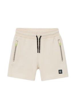 Bermudas Mayoral bolsillos cremallera beige para niño