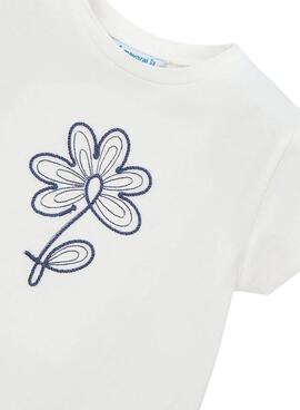 Camiseta Mayoral flor blanco para niña