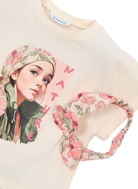 Camiseta y diadema Mayoral blanco para niña