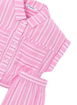 Conjunto Mayoral rosa rayas para niña