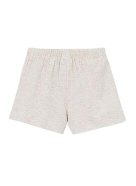 Short Mayoral de lino blanco para niña