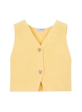 Chaleco Mayoral tricot amarillo para niña
