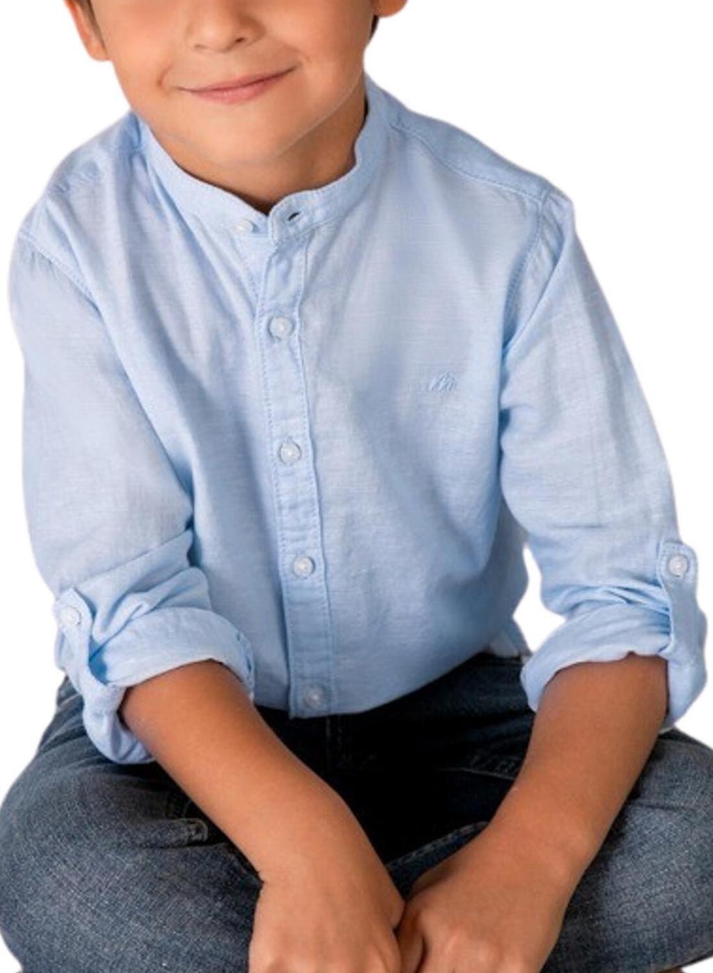 Camisa Mayoral mao lino azul para niño