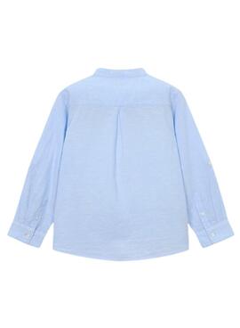 Camisa Mayoral mao lino azul para niño