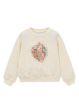 Sudadera Mayoral Planet beige para niña