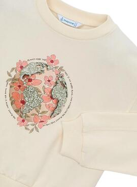 Sudadera Mayoral Planet beige para niña