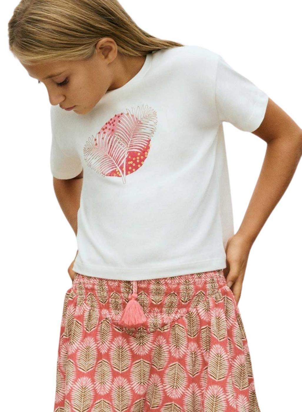 Camiseta Mayoral palma blanco para niña